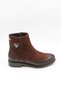 Women's Genuine Leather Buckle Short Zipper Boots 20745K - Brown - 36