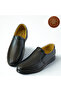 Men's Genuine Leather Ultra Comfortable Orthopedic Rubber Sole Everyday Black Ultra Comfortable Everyday Black Shoes - 4