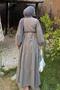 Waist Ruched Modest Dress Gray - 4