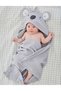 Outlet 100% Organic Cotton Soft Baby Girl-Boy Bath Swaddle Towel Gray/Koala - 4