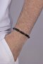 Cylinder Cut Hematite Transitional Onyx Stone Natural Stone Men's Bracelet - 2