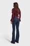 Women's Indigo Color 7w5-50 SWL Midrise Flare Fit Stretchy Elastane Fabric Mid Waist Denim Jean - 7