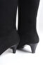 Women's Black Suede Heeled Pointed Toe Below-The-Knee Boots - 3