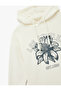 College Themed Printed Oversized Ecru Women's Sweatshirt 6Wal10563Ik - 3