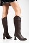 Brown Kutburun Boots Women's Shoes 8-0-9 - 3