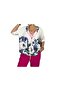 Flower Patterned Zippered Jacket with Snap Buttons