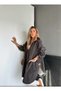 Robi̇n Women's Hooded Oversized Trench Coat with Slits on the Sides and Raglan Sleeves - 8