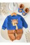 Panduflu 3-Thread Inner Layered Top and Bottom 3-Piece Winter Baby Boy Set