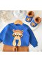 Panduflu 3-Thread Inner Layered Top and Bottom 3-Piece Winter Baby Boy Set - 2