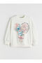 Crew Neck and Angel Print Girls' Sweatshirt
