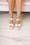 Luned White Satin Platform Heeled Women's Shoes - 2