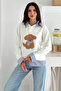 Women's Embroidered Plush Teddy Bear Sweatshirt – Fun & Urban Style - 3