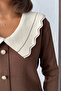 Women's Brown Stylish Collar Detailed Buttoned Cardigan (New Color) - 3