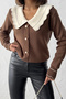 Women's Brown Stylish Collar Detailed Buttoned Cardigan (New Color) - 4