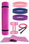 Durable and Functional Pilates and Exercise Set Pilates Mat, Dumbbell, Aerobic Band, Jump Rope