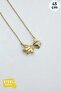 Zircon Stone Bow Women's Gold Steel Necklace
