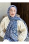 Mineleşarp Ethnic Minimalism Floral Pattern Voile Silk Shawl