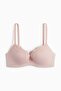 Microfibre and lace push-up bra
