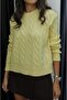 Blonde Hair Braided Knitwear Sweater - 3