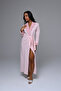 Women's Pink Quilted Shawl Collar Winter Special Design Dressing Gown - 2