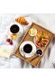 Large Bamboo Serving Tray With Handles Wood Set For Coffee Food Breakfast Dinner (3 Pa - 2