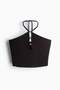Bead-detail halterneck top