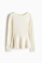 Rib-knit peplum top - 4