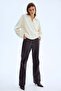 Fine-knit collared jumper