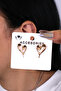 Gold Color Drop Design Heart Women's Earrings - 3
