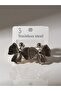 Bow Earrings Steel Silver Color - 2
