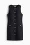 Button-front twill dress