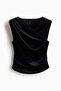 Draped velour vest top - 5