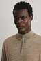 Regular Fit Zip-top merino wool jumper