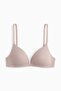 Padded non-wired microfibre bra