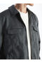 Lcw Vision Slim Fit Shirt Collar Suede Men's Coat - 3