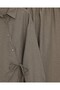 Cross Buttoned Side Tie Wool Effect Suit - Light Brown - 6