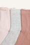 Women's Ruffled 3-Piece Cotton Socks G2412Axns - 3