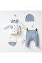 Miniycool 7087 Mnz Brand Pocket Detailed Newborn Hospital Release Boys' 5-Piece Set