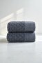 2-Pack Alina Blue Hand Towels - 50X90 Cm, 220 Gr, 100% Cotton, Spa and Hotel Towels