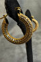 - Irem 3914 Zircon Stone Waterway Model Steel Hoop Earrings - 3