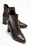 Gael Brown Skin Genuine Leather Women's Thick Heeled Boots