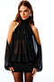 Aurea Transparent Mini Dress (Black)