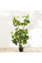 New 120 cm Artificial Umbrella Plant - Lush Green Indoor/Outdoor Decor with Base