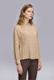 Buttoned Shoulder High Neck Patterned Blouse - 5