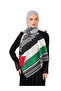 Shawl with Kefiye Pattern, Palestine and Turkey Flags, Digital Printed Palestine Shawl S100044 - 2