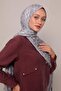 شال جاكار كابري منقوش بالبقع الرمادية - 2