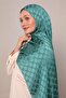 Green Speckled Patterned Jacquard Capri Shawl - 2