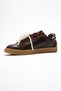 Taren Brown Genuine Leather Pearl Buckle Women's Casual Sneakers - 6
