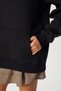 Hooded Oversize Ribbed Knitted Sweatshirt Len0042 Black - 6