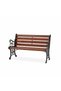 Wuden 3-Seater Park Bench - 120 cm Wooden Outdoor Bench, Brown Finish, 1 Year Warranty - 2